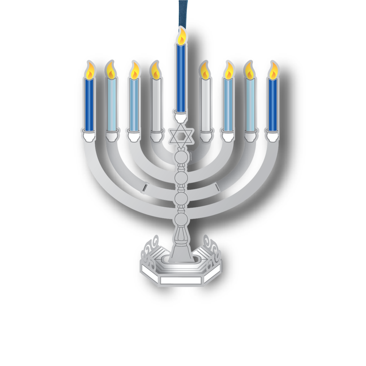 Standing Menorah w/ Oval Namedrop
