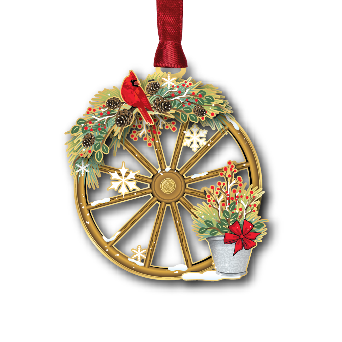 Winter Wagon Wheel w/ Oval Namedrop