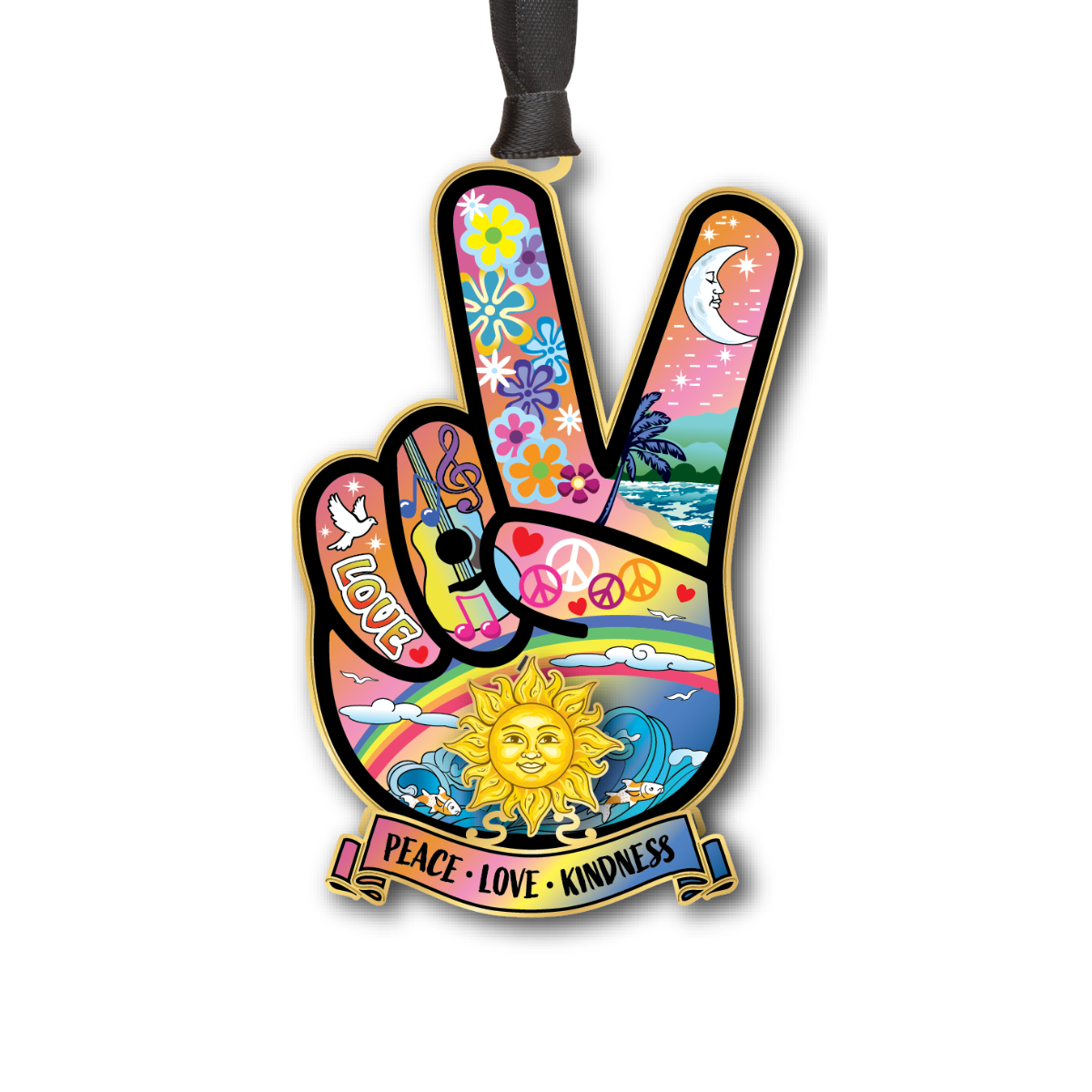 Hand Peace Sign w/ Oval Namedrop