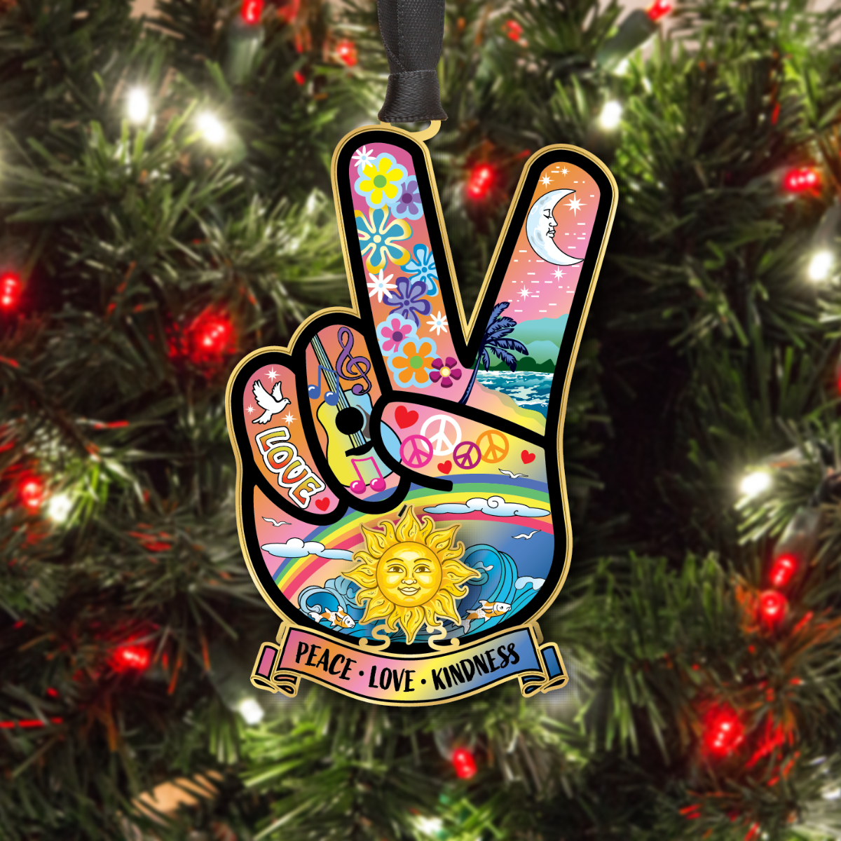 Hand Peace Sign w/ Oval Namedrop - Image 3