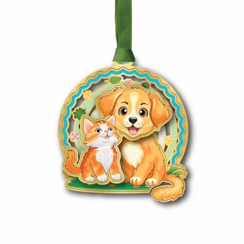 Puppy & Kitten w/ Oval Namedrop