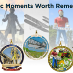 Five custom keepsakes from the Walt Disney Hometown Museum, Salem Museum, Air Force Museum Foundation, Anne Arundel County Fair, and Hildene, The Lincoln Family Home.